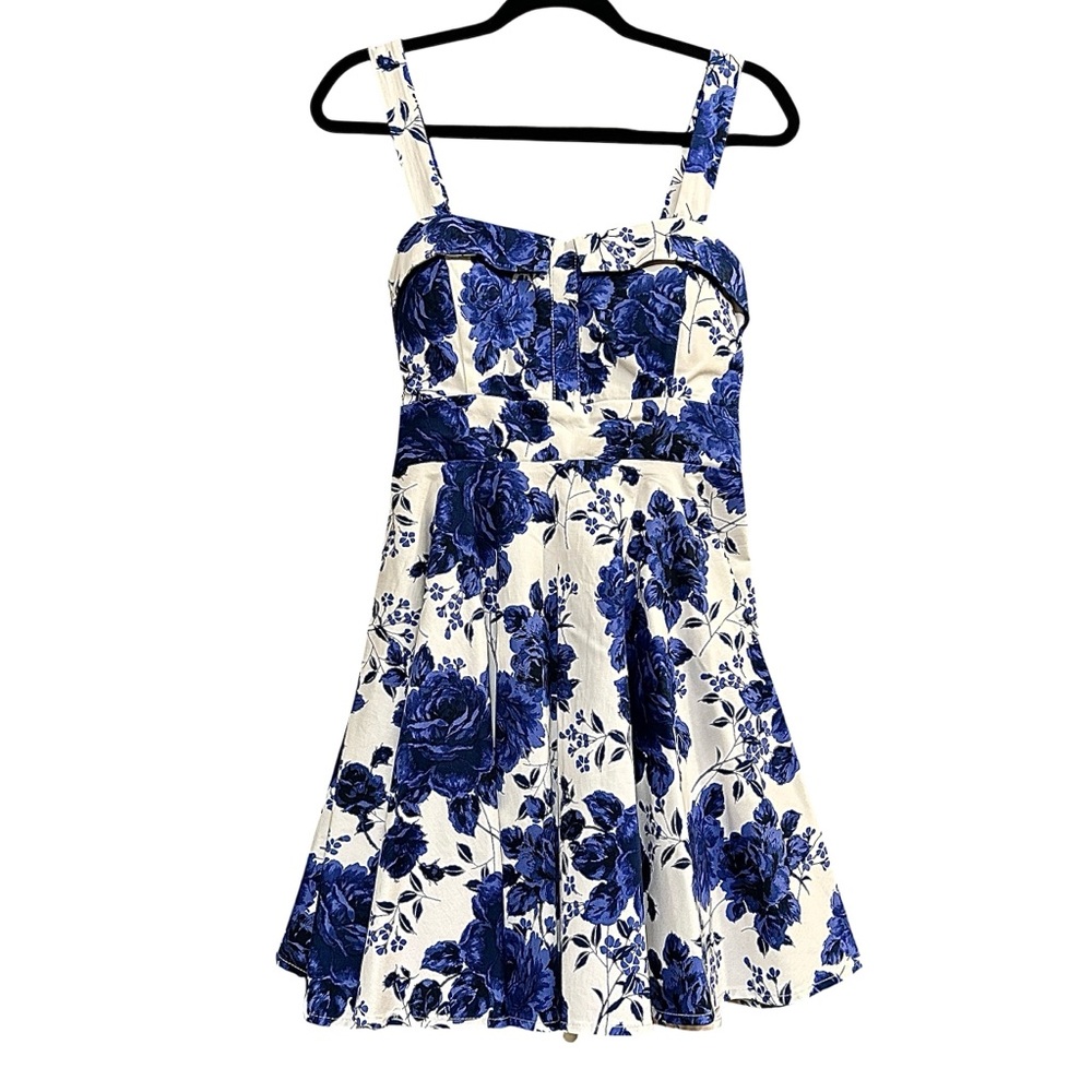 Blue and White Floral Mini Dress